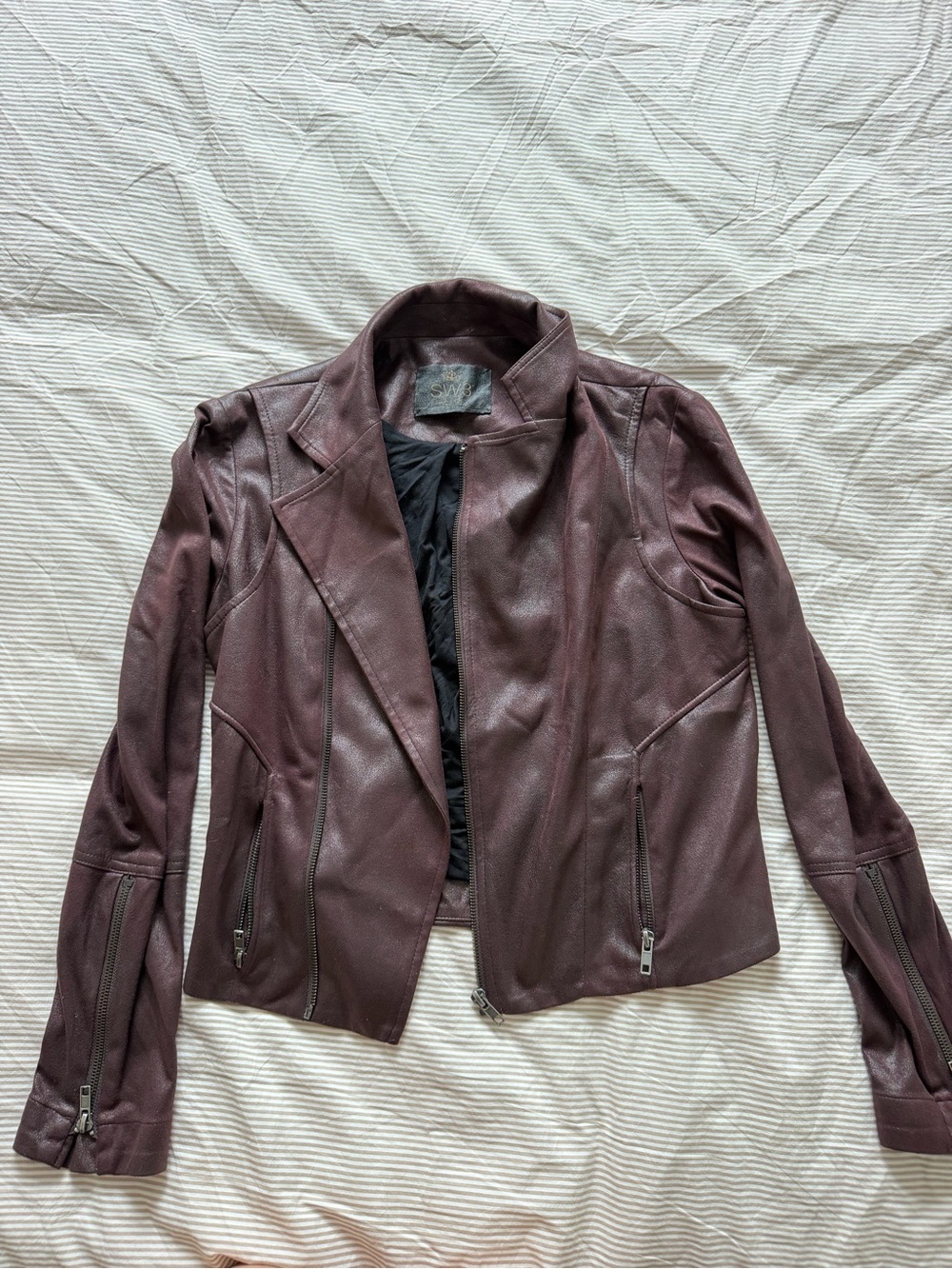 SW3 Bespoke Women's Burgundy Leather Jacket